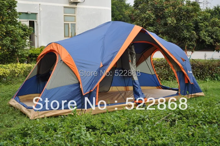 

2014 new style good quality double layer automatic two hall 6-8 person double-deck camping tent