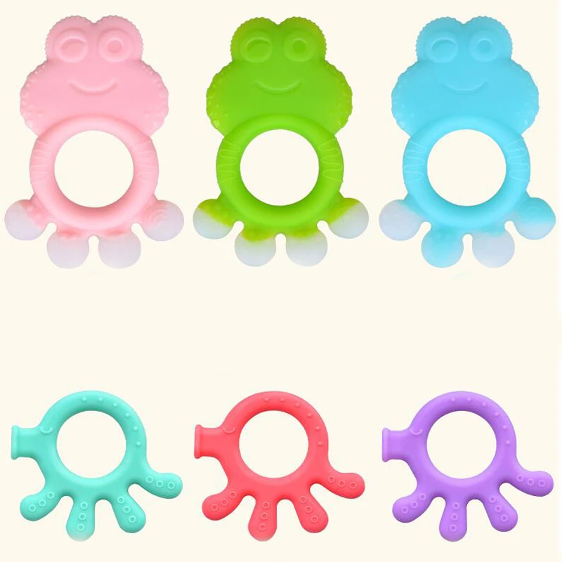 

1Pc Cute Safe Soft Plastic Rattles Cartoon Baby Teether Chewing Molars Early Educational Toys Children Preschool Tools Fun Games