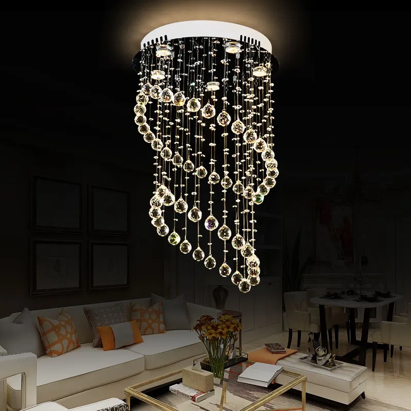 

New Modern two rings design flush mount K9 crystal lighting ceiing lights for bedroom lustre cristal home lights Dia50*H80cm