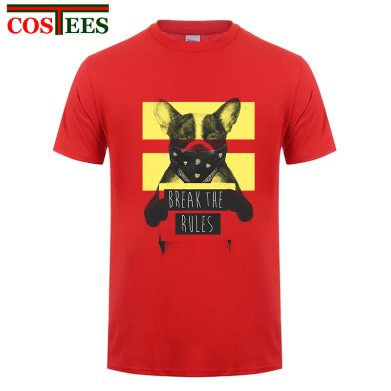 Забавная Мужская футболка Rebel dog Break the rules комиксная для мужчин дешевая китайская