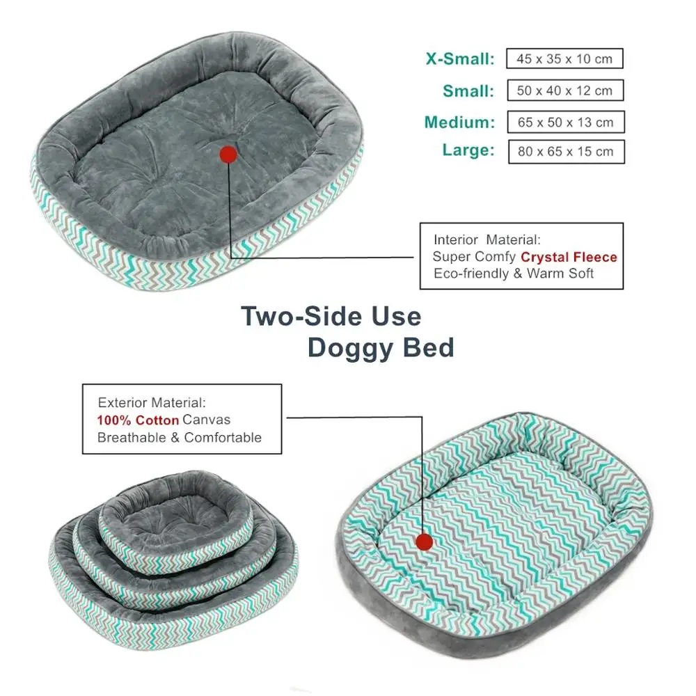 Двусторонний Хрустальный плюшевый флисовый лежак, кровать для собак, кровать для домашних животных, для кошек и собак, дышащий, супер удобный домик для домашних животных
