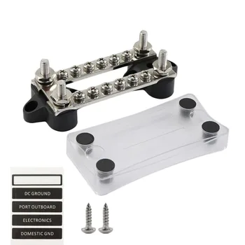 

1x Car Distribution Box Block Dual Bus Bar Electrical Terminal Junction Box 12 Volt 6 Way Universal For Car Boat Marine
