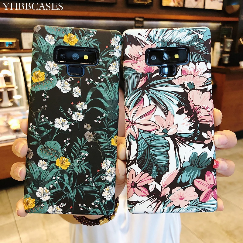 

YHBBCASES Retro Cartoon Flowers Cases For Samsung S10 S8 S9 Plus 3D Relief Bush Floral Hard Phone Cover For Samsung Note 10 8 9