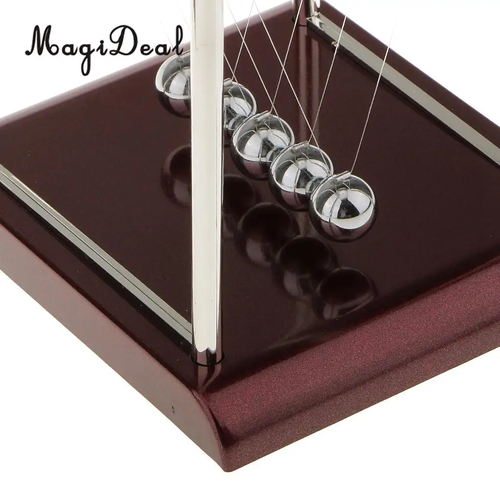 MagiDeal 1Pc Newton Cradle Balance Ball Physics Science Pendulum Educational Toy Square-S for Bookstore Classroom Table Decor