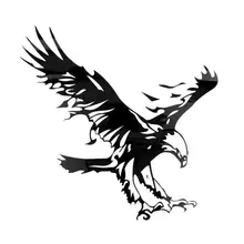 Eagle Pattern Reflective Material Car Stickers Car Engine Hood Decal Emblem black 50x50cm