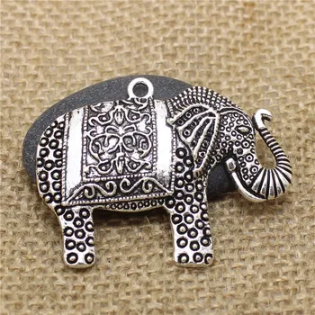 

Wholesale 10pcs 37*48mm Antique elephant Charms metal Pendant DIY jewelry Findings Accessories