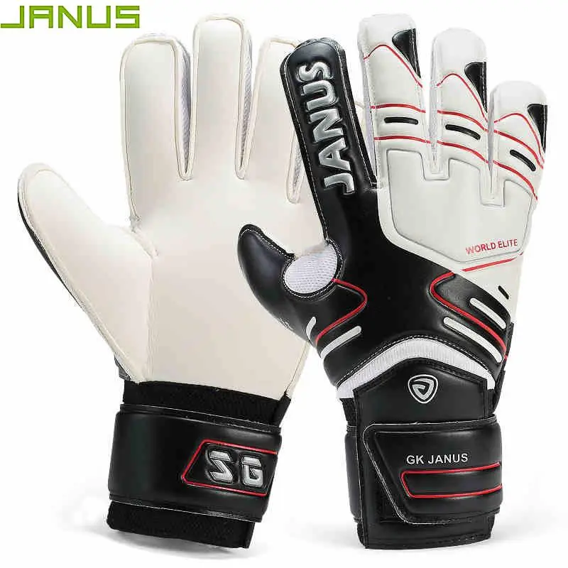 

JANUS Brand Professional Goalkeeper Gloves With Finger Protection Thickened Latex Soccer Football Goalie Gloves Goal keeper Hot