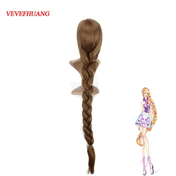 

VEVEFHUANG Women Princess Rapunzel Golden Wig Halloween Role Play Tangled gold long Ponytail Cosplay Wig