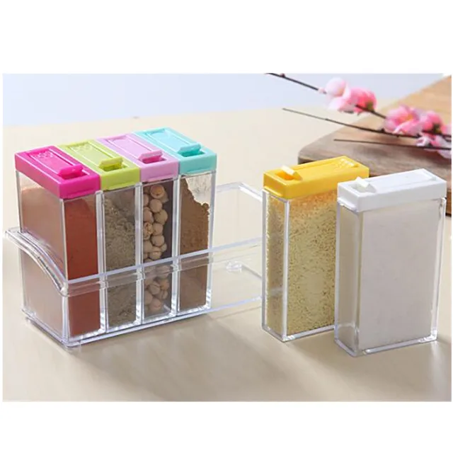 6pcs/lot New Portable Dry Dried Food Cereal Storage Jars Herb & Spice