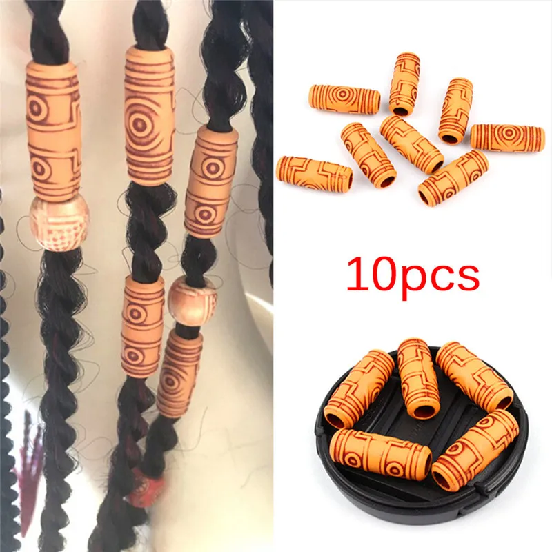 10Pcs/Lot Multi Coloured Hair Braid Dread Dreadlock Beads Cuffs Clips 1