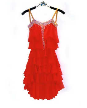 

New style Latin dance costume sexy senior spandex diamond latin dance dress for women latin dance competition dresses S-4XL