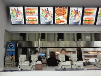 

7PCSXA2 Fast Food Restaurant Menu Display Systems,16MM Thickness Aluminum Profile LED Illuminated Menu Board Light Box