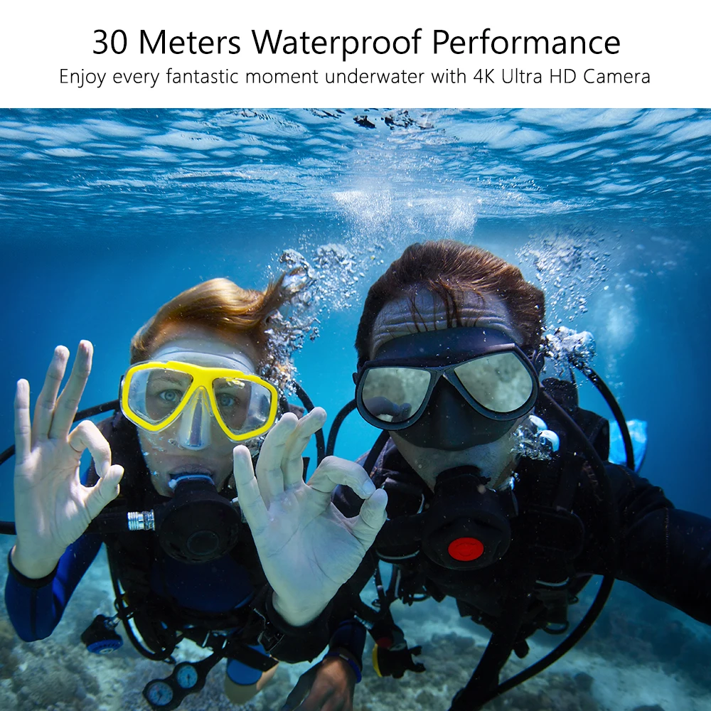 AKASO Brave 4 4K 20MP WIFI HD Action Camera Ultra HD with EIS 30m Underwater Waterproof Remote control 5X Zoom Helmet Sport cam