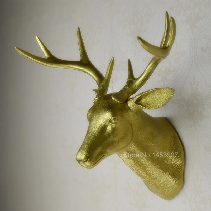 Retail Home Decoration Golden Deer Head Plastic Animal Hanging For Retail Home Decoration Golden Deer Head Plastic Animal Hanging For Wall Arts And Crafts
