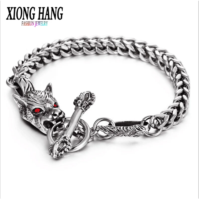 Xionghang высокое качество Нержавеющая сталь браслет Мода пантера браслет влюбленных Jewellery Для Мужчин's Винтаж Jewelry вечерние подарки - Окраска металла: Родиевое покрытие
