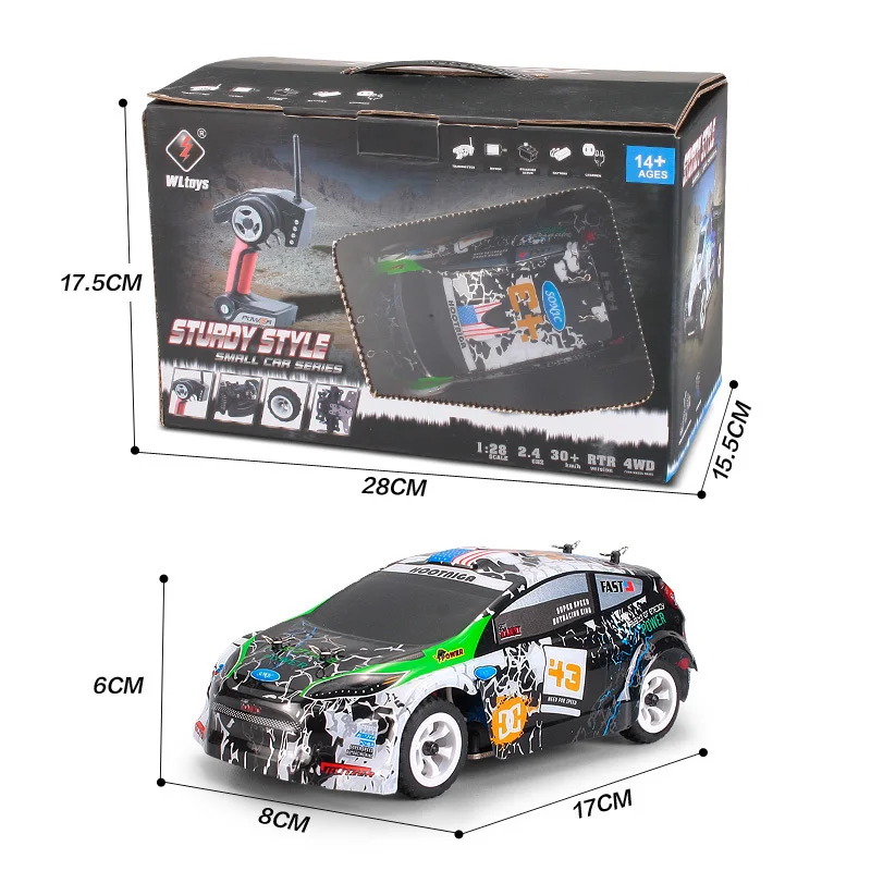 Новинка 2019 Wltoys K989 1/28 мини 4WD внедорожный RC матовый раллийный автомобиль RTR