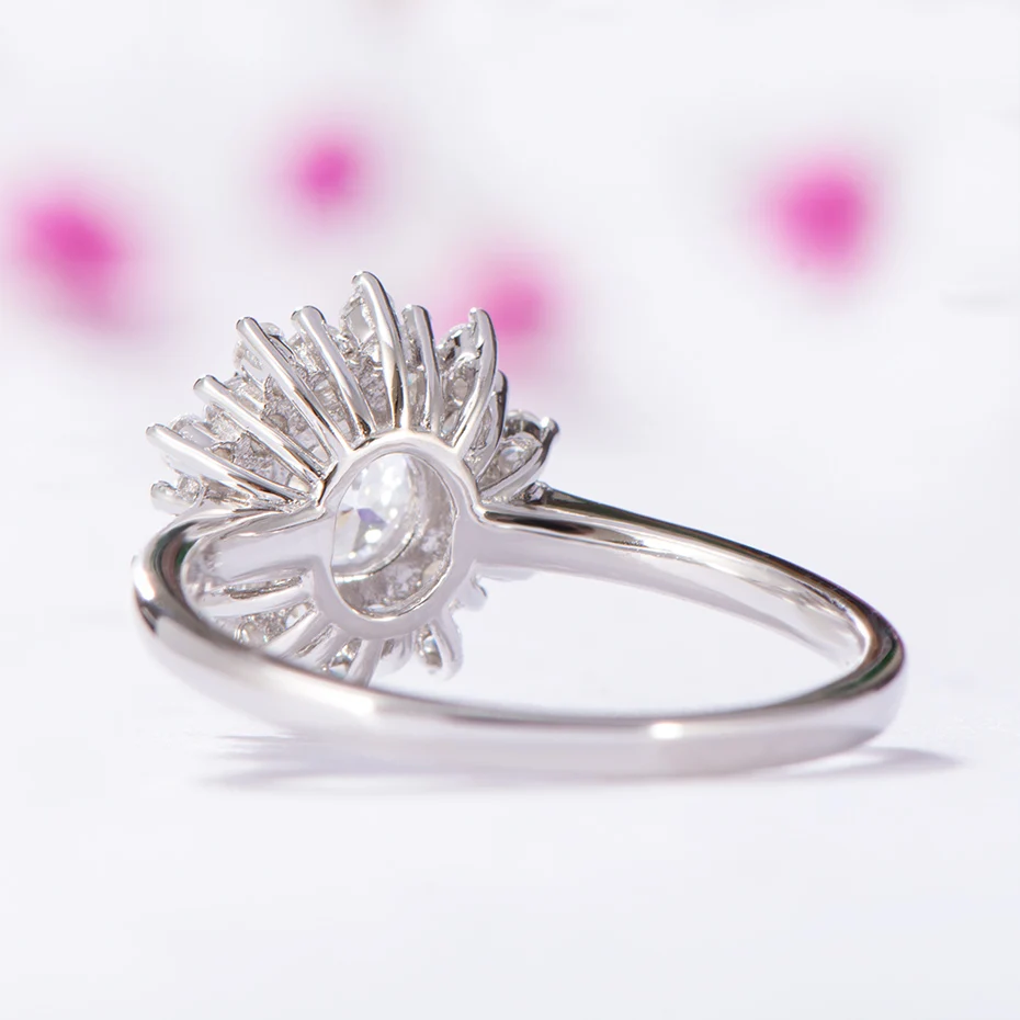Kuoolit кольца с муасанитом для женщин серебро 925 пробы твердое кольцо 0.8ct Moissanite