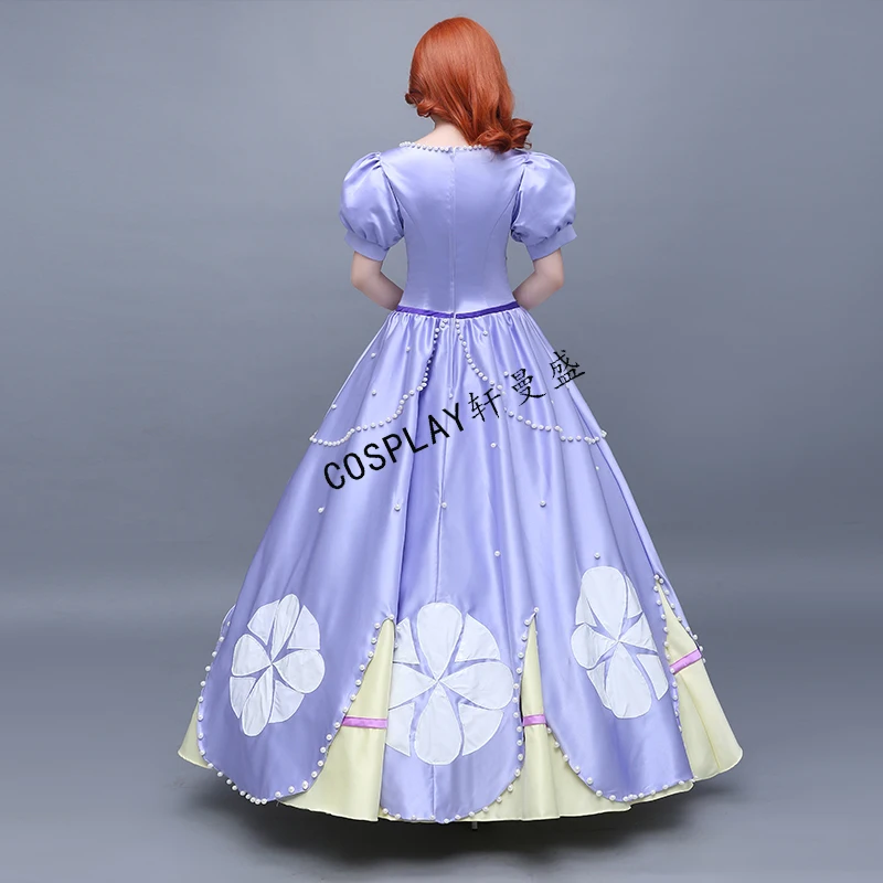 Vestido Adulto Princesa Sofia Sofia a Primeira Fantasia Cosplay GRÁTIS P&P