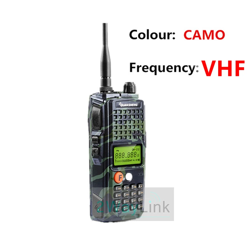 10 Вт QuanSheng TG-K10AT Walkie Talkie 10 км TG K10AT радио comunicador 10 км UHF400-470MHz дополнительный VHF диапазон двухстороннее радио 4000 мАч - Цвет: Camo-VHF