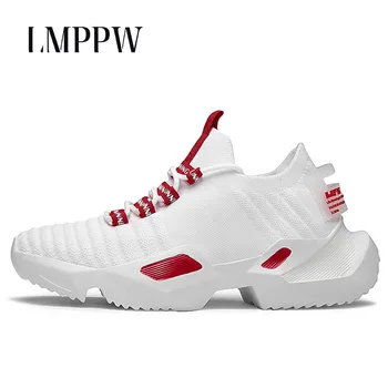 

Summer Fashion Men's Shoes Flyknit Breathable Men's Casual Shoes Black White Chunky Sneakers for Men Shoes Luxury Brand Design