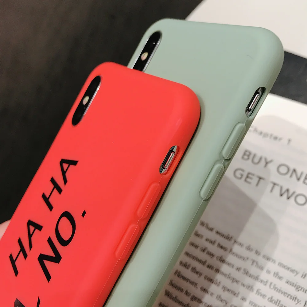 KIPX1082_4_JONSNOW Matte Phone Case for iPhone 6S 6P 7 8 Plus HA HA HA HA NO Pattern Soft Silicone Cases for iPhone X XR XS Max