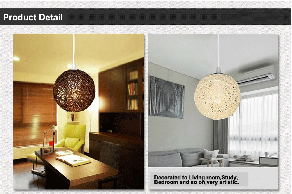 GO OCEAN Pendant Lights E27 Pendant Lamp Colorful Wood Rattan Parlor Light Fixtures For Restaurants Living Room Lighting (14)