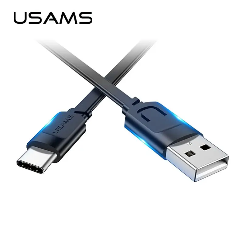 Kopen USAMS Type C Kabel Voor Samsung S8 S8 Plus Note 8 1 m Type C Usb kabel voor Xiaomi Type C Snelle Opladen Data USB C Charger Kabel