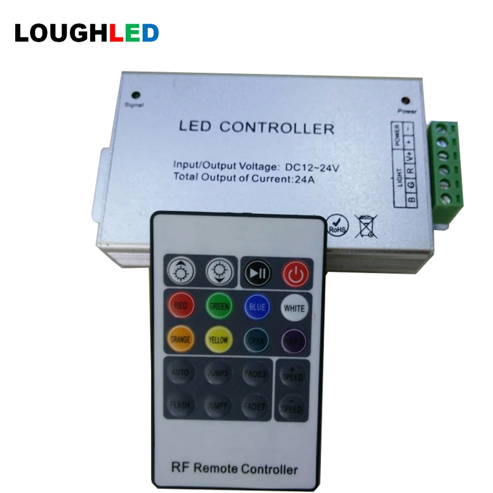 Wireless RF 20keys RGB LED Controller with remote 12A/24A,144W/288W ...