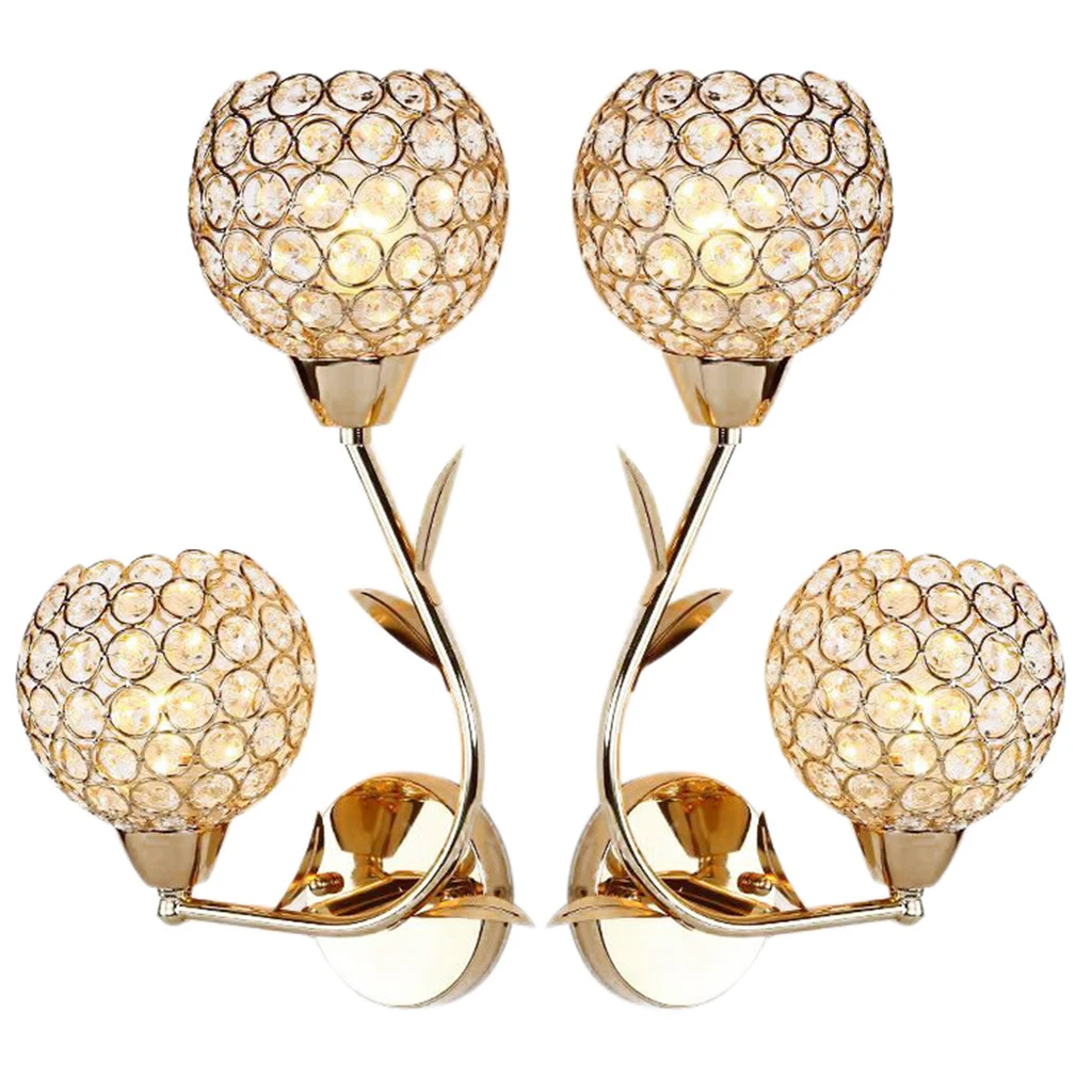 

AC85-285V E27 Creative Crystal LED Wall Light Decorative Lighting Sconce Modern Wall Lamp-gold