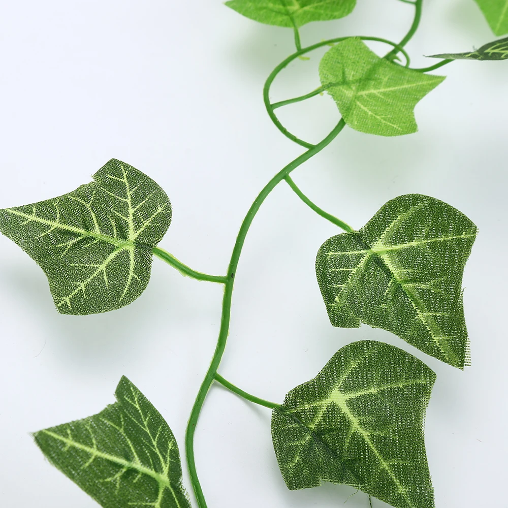 Зеленый Искусственный лист Виноградная лоза плюща пластиковая шелковая ткань Бостонский лист плюща Зеленые Лозы домашнее украшение растение для зелени