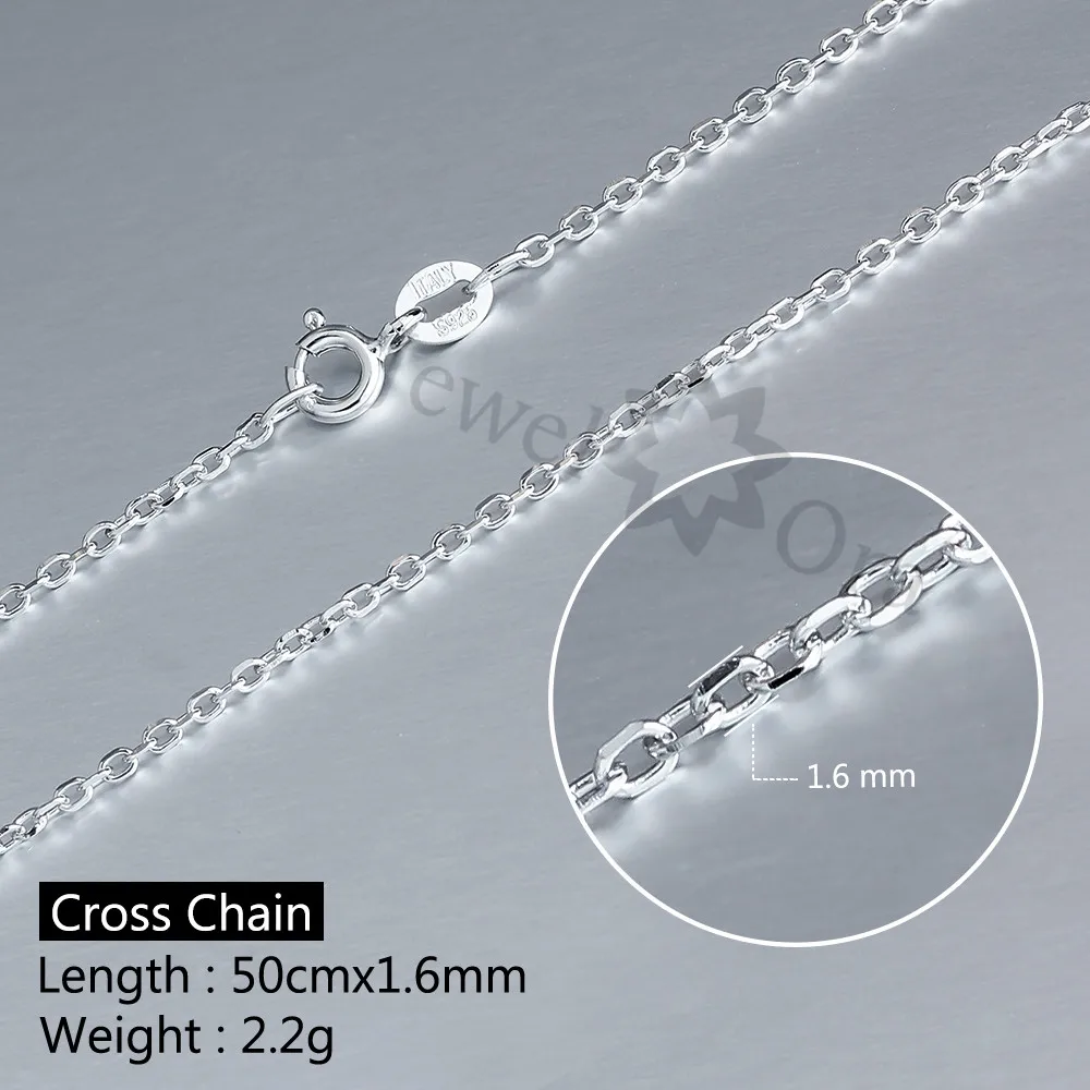 Corss Chain 925 Sterling Silver Necklaces For Women 45cm / 50cm Necklaces & Pendants (JewelOra NE100369)