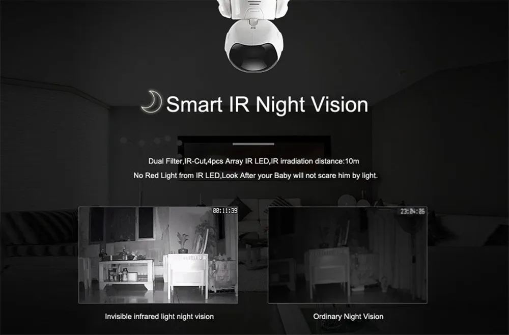 Wistino HD 1080P CCTV Wireless IP Camera PTZ WIFI Robot Camera Night Vision Surveillance Smart Home Video Baby Monitor Indoor  (10)