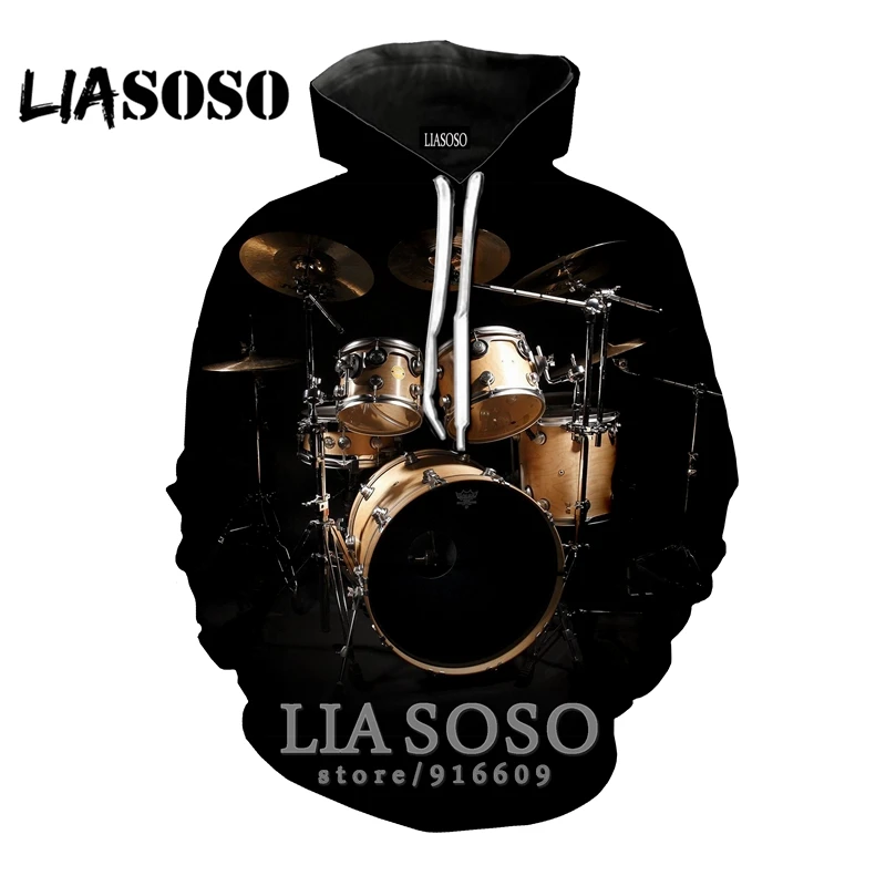 Hoodie drum set streetwear 3D Print homme Men clothes women hoody fashion harajuku Sweatshirt shirt winter anime Hoodies E564