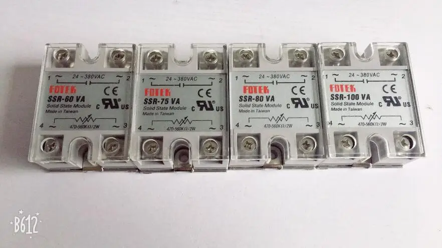

5pcs SSR-60VA SSR-75VA SSR-80VA SSR-100VA Solid State Relay Module with Plastic Cover 470-560K Ohm/2W TO 24-380VAC