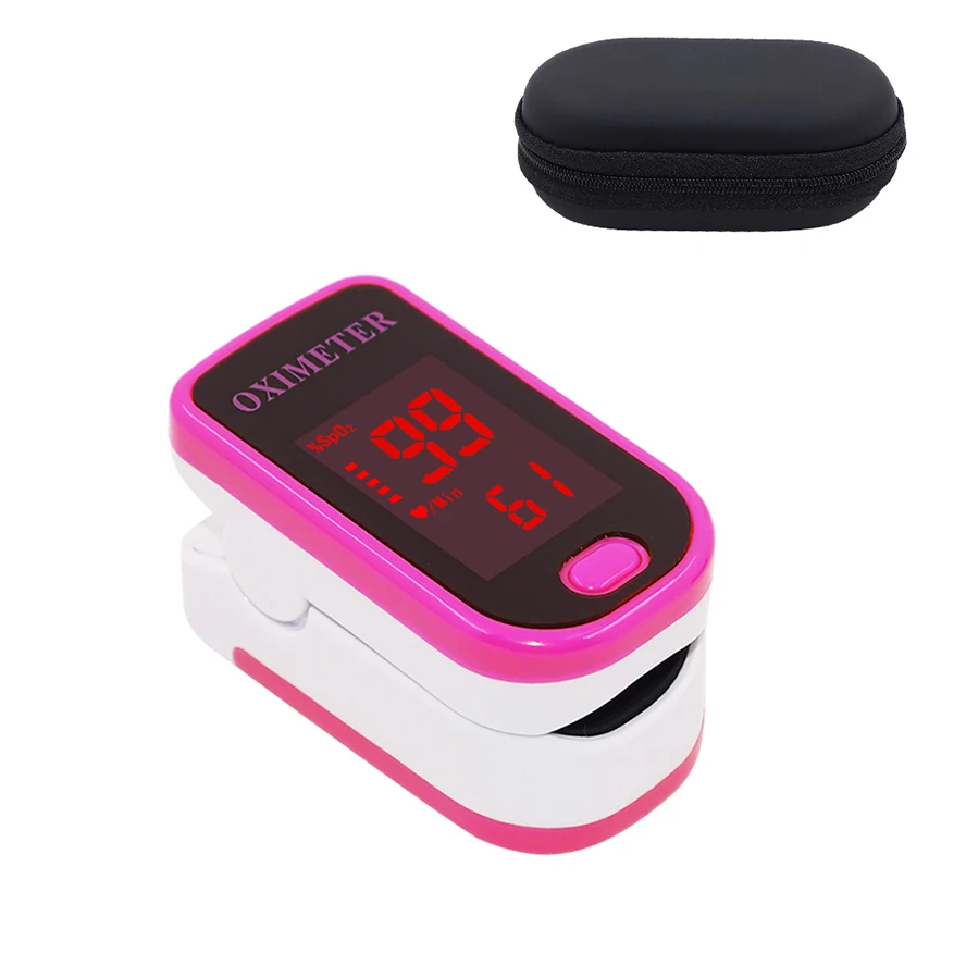 

SPO2 Pulse Oximeter with Case Oximetro de pulso de dedo LED Display Finger Oximeter Saturometro Pulsioximetro 5Color Storage Box
