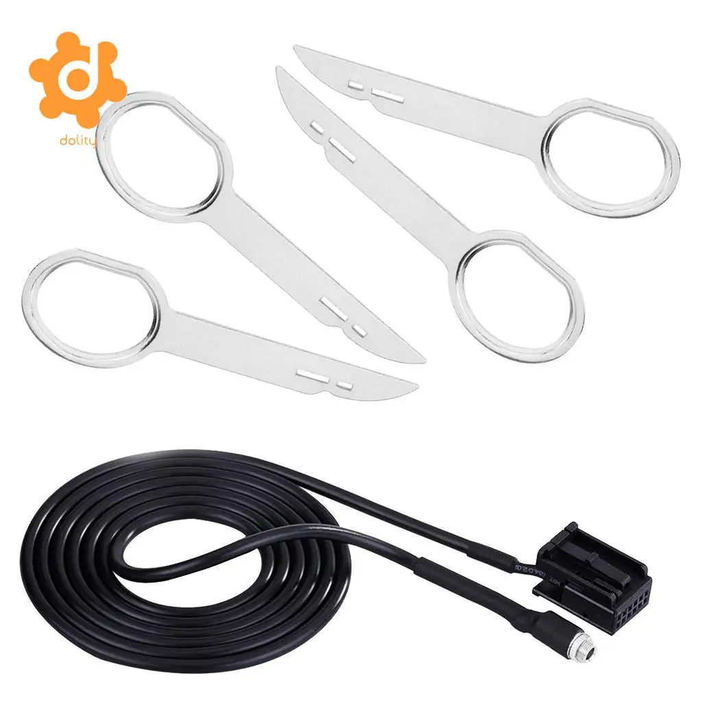 dolity 3.5mm Female AUX Audio Music Cable+Removal Keys for Ford Car Stereo 6000CD