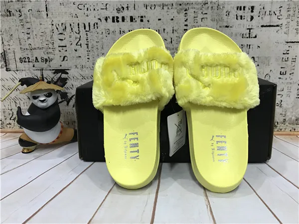 2018 Puma Rihanna Fenty co новый бренд puma плюшевые тапочки macarons фиолетовый женская обувь