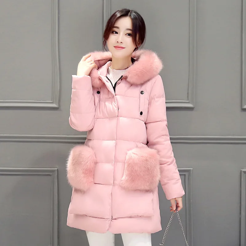 New Plus Size Winter Women Down Cotton Jacket Long Thick Parkas Female Hooded Cotton Padded Fashion