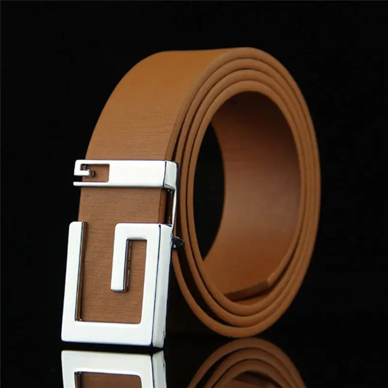 Fashion Mens Leather Smooth Girdle Buckle Waistband Waistband Leisure Belt Strap Leather belts for men 40FE0108