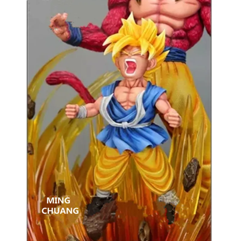 Статуя DragonBall Saiyan Son Goku 23 62 дюйма грудь светодиодный светильник портрет головы