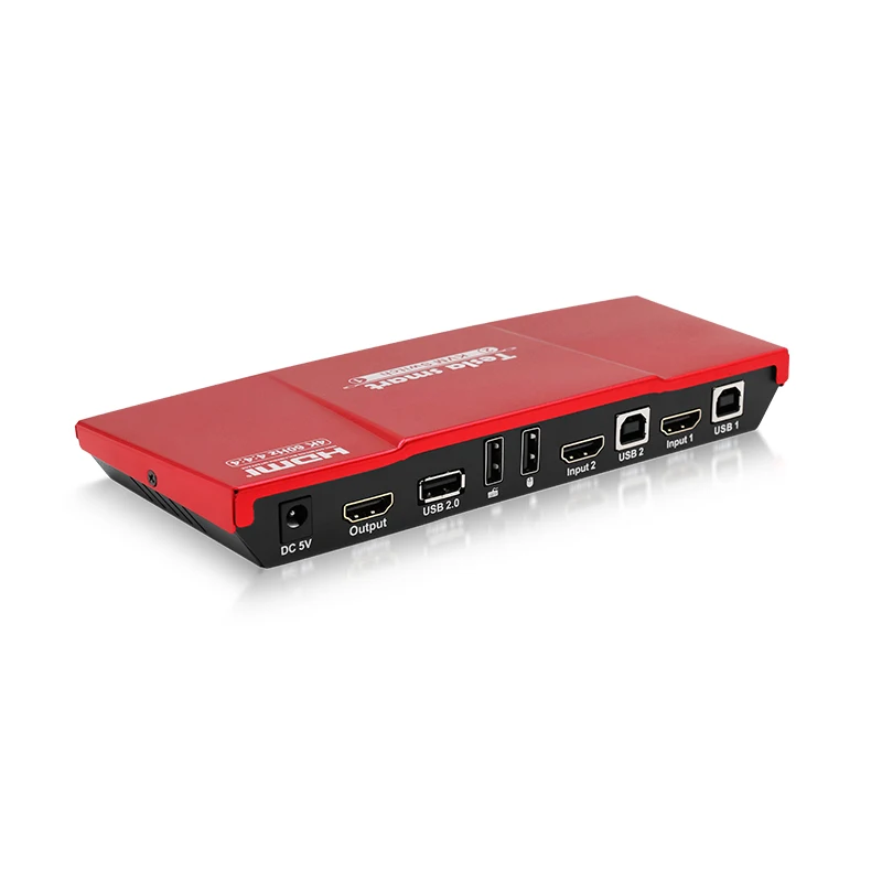 Tesla Smart высококачественный HDMI 4K@60Hz HDMI KVM переключатель 2 порта USB KVM HDMI переключатель поддержка 3840*2160/4K*2K дополнительный USB 2.0 порт красный