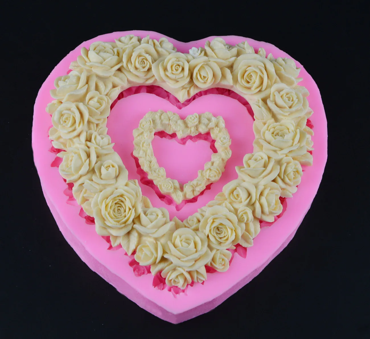 

Eco-friendly Large size Heart Rose Flower Silicone Mold Fondant Wedding Decorating Valentine's Gift Chocolate Cake Molds H025