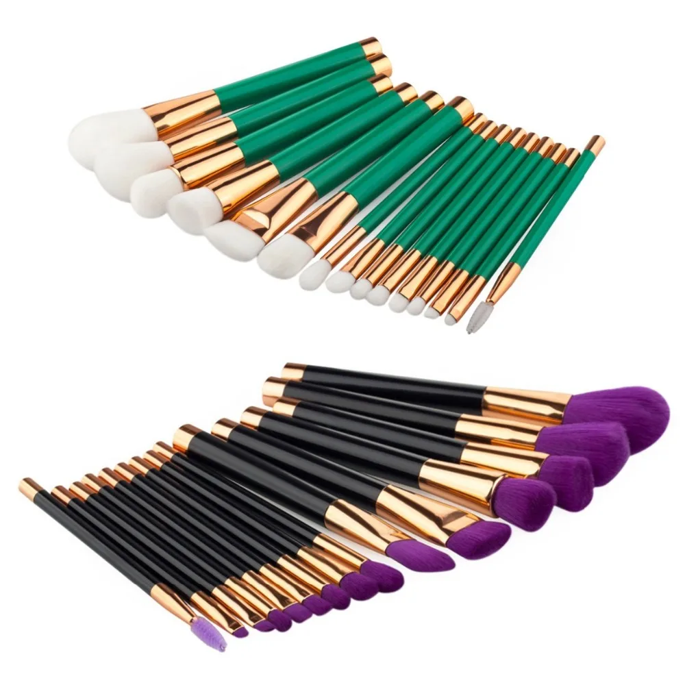 15pc Makeup Brushes Set Powder Foundation Eyeshadow Eyeliner Lip