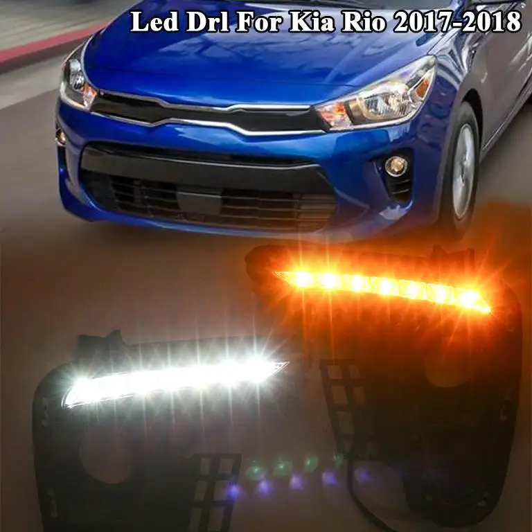 

Car Led Drl For Kia Rio K2 2017 2018 Daytime Running Light Front Bumper Driving Fog Lamp Daylight Headlight Drl Accessories