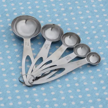 

5pcs/set Stainless Steel Measuring Spoon Tea Cooking Baking Measure Scoop Cup Kitchen Tools Coffee Spoons tsp tbsp