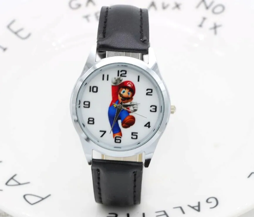 Новинка 2017 1 шт. мультфильм Супер Марио куклы дети часы Для детей мальчиков и девочек студентов Кварцевые наручные часы
