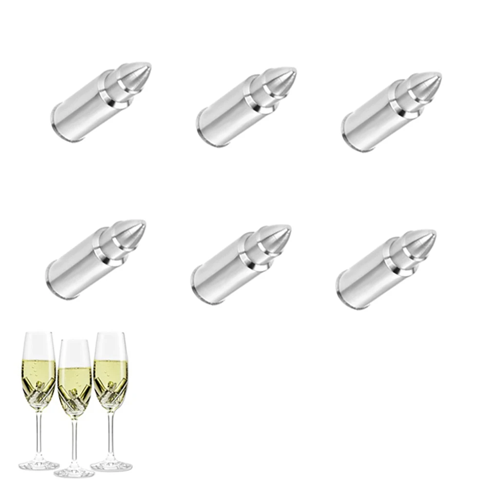 

Bullet-Shaped Reusable Ice Cube for Wine Chillers Whiskey Stones Bullets with Base 304 Stainless Steel Bar Supplies