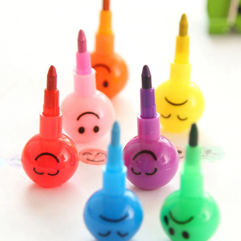 NEW Hot Selling Sugar-Coated Haw Cartoon Smiley Graffiti Pen Crayon Wax Pencil Random Color 1 Pc