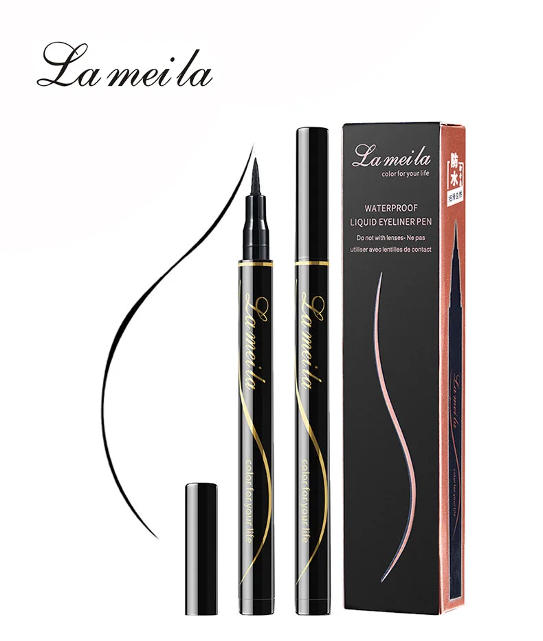 

Eyeliner Durable Waterproof Anti Sweat Dizzy Dyeing Big Eyes Fixed Makeup Beginners Soft Head Make