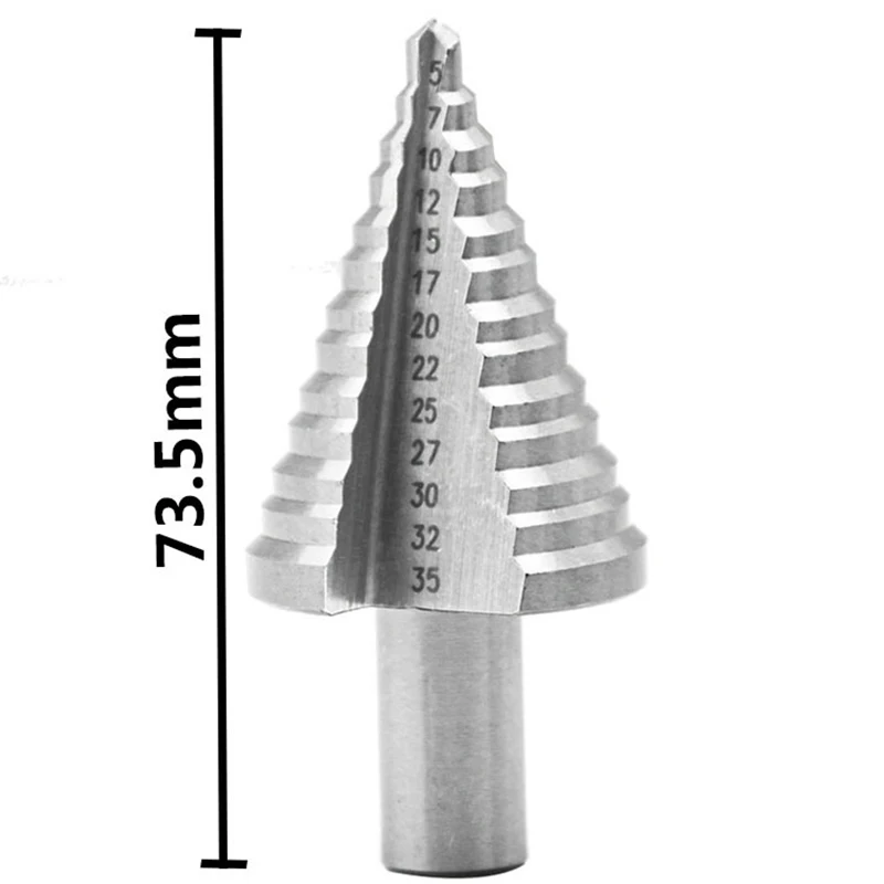 

HSS Steel Step Drill Bit 5-35mm Step Cone Cutter Tool for Woodworking Wood MAL999